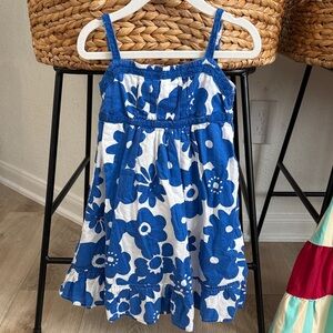 Mini Boden Blue and White Floral Kids Dress